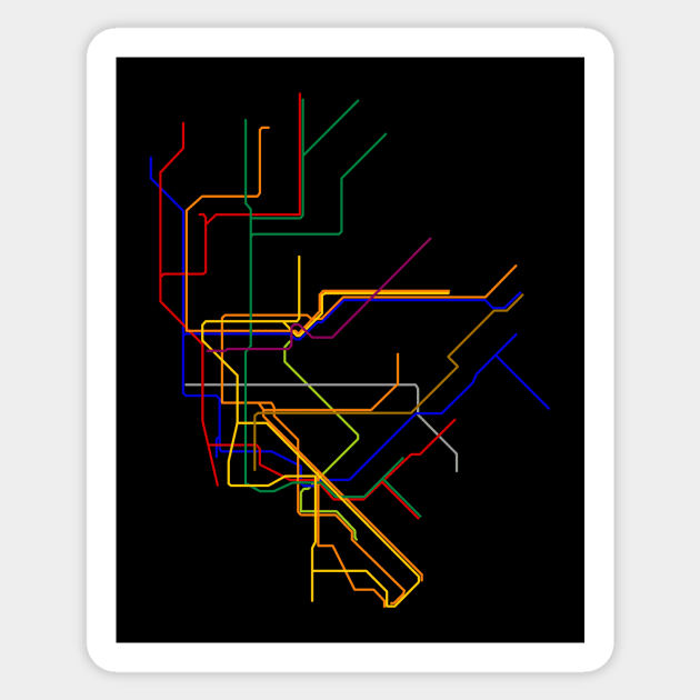 New York Subway Lines Sticker by byebyesally